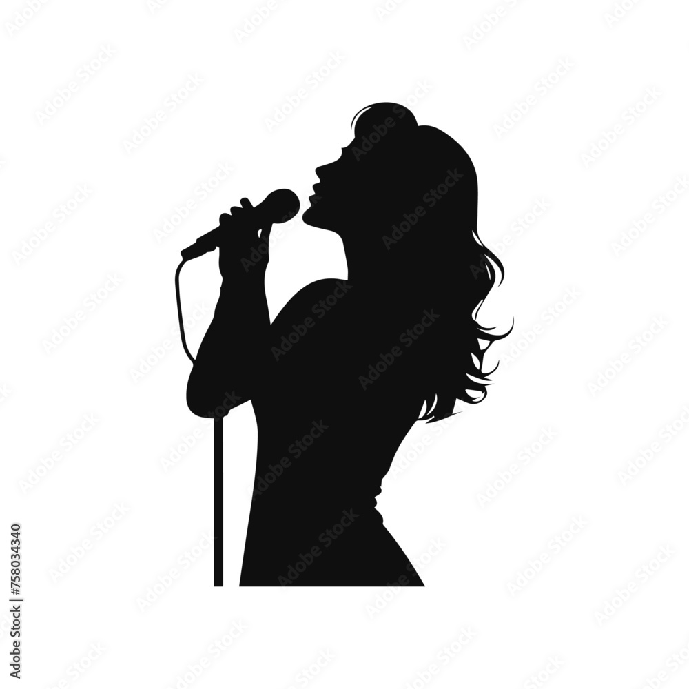 flat design pop singer silhouette
