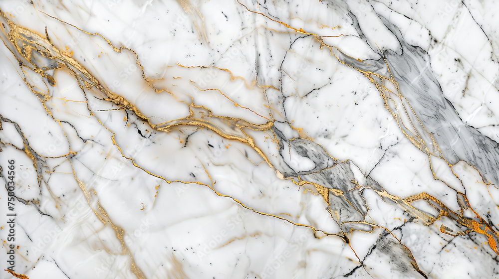 Fototapeta premium Calacatta marble with golden veins texture background