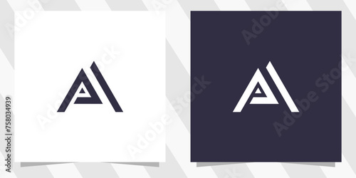 letter pm mp logo design