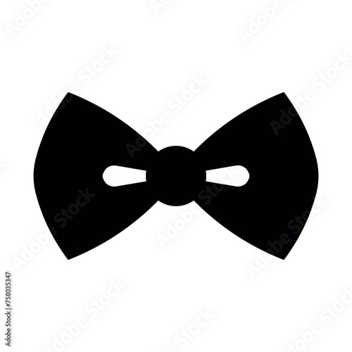 black vector bow icon on white background
