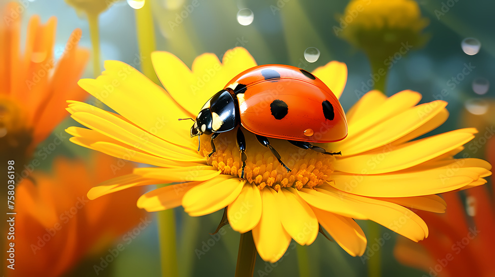 A ladybug on the background