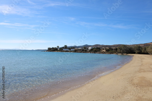 Psaraliki Beach auf Antiparos mit Palmen © GreekIslandHopping