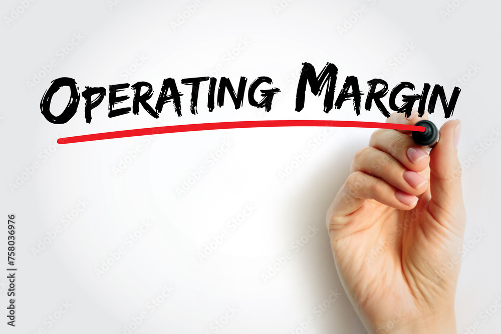 Fototapeta premium Operating Margin is the ratio of operating income to net sales, usually expressed in percent, text concept background