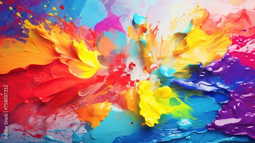 Painting vibrant colors on wall. Painterly texture abstract background.