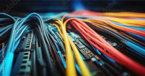 Abstract image of fiberoptic cables, symbolizing high-speed internet and digital communication technology.