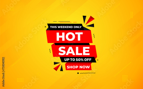 Hot sale price offer deal vector labels templates. Product discount festival tag design. Super Sale pormotion banner template. Flat sale Vector Illustration. photo