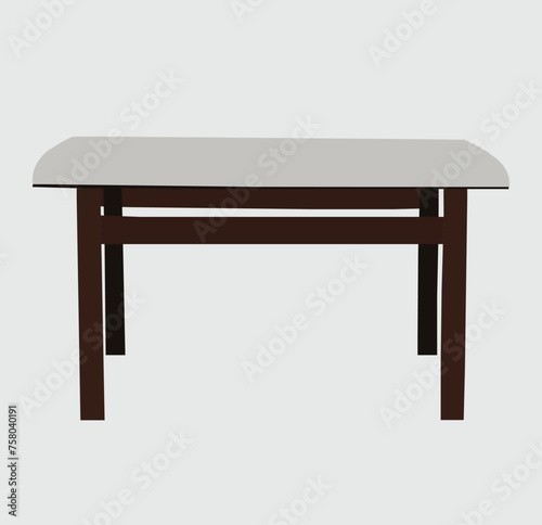 Glass wooden dine in table 