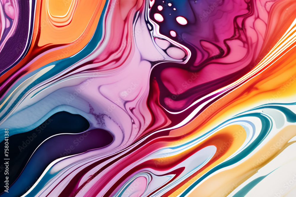 Closeup of abstract watercolor paint background texture with liquid fluid marbled paper texture banner texture. Generative AI (생성형 AI) Closeup of abstract watercolor paint background texture with liquid fluid marbled paper texture banner texture. Generative AI (생성형 AI)