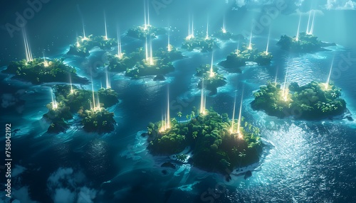 Pioneering the Digital Frontier  Floating Data Center Islands Linked by Beams of Light