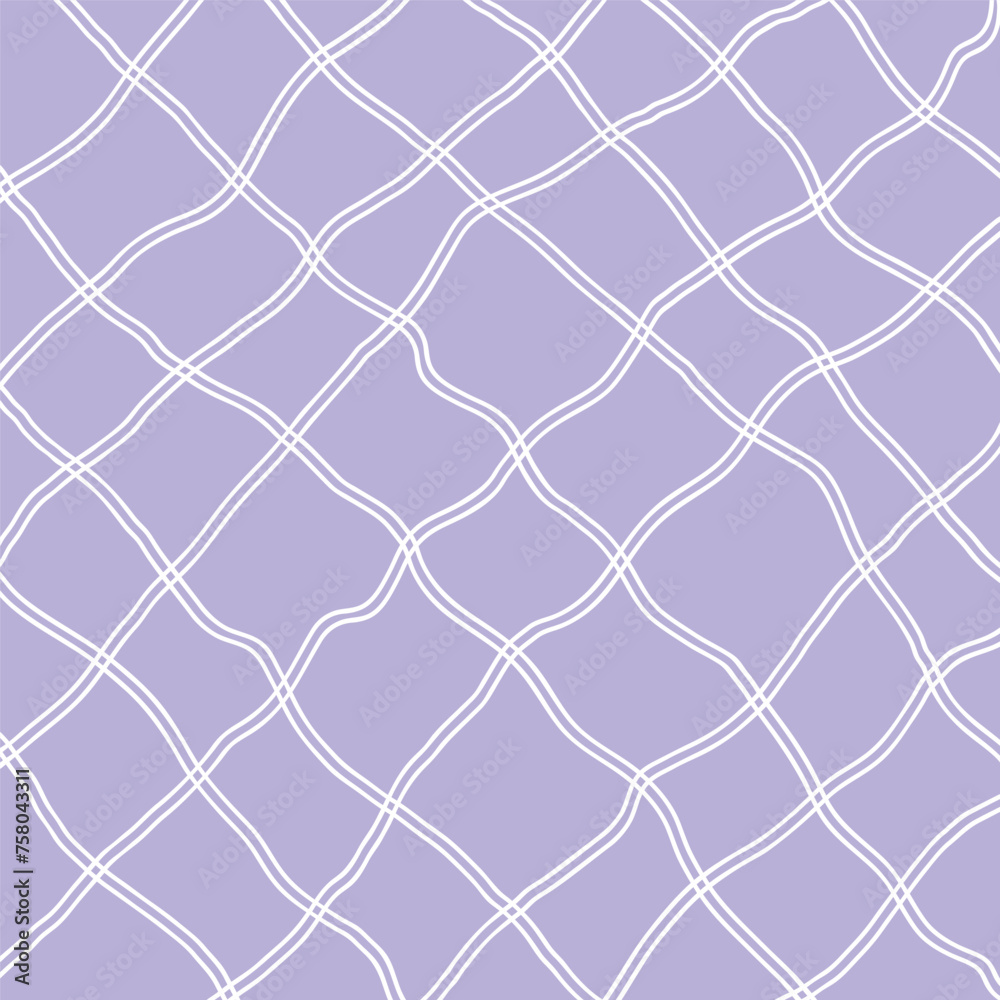 Fototapeta premium Vector hand drawn cute checkered pattern. Doodle Plaid geometrical simple texture. Crossing lines. Abstract cute delicate pattern ideal for fabric, textile, wallpaper