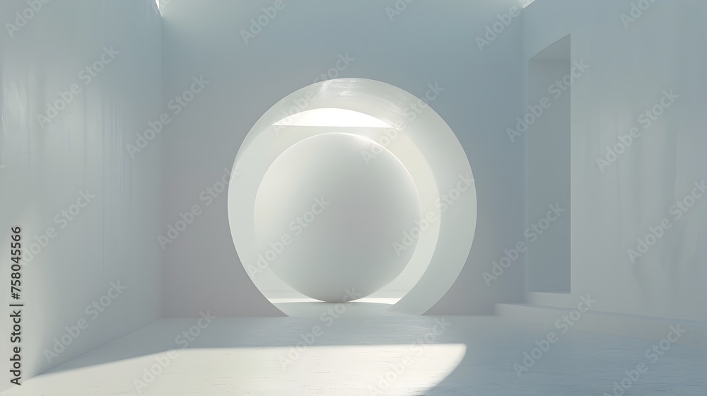 Minimalist White Room with Egg-Shaped Archway Embracing Simplicity and Modern Design Minimalist White Room with Egg-Shaped Archway Embracing Simplicity and Modern Design