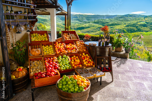 the most beautiful fruit vegetable shop with a nice view in Croatia Motovun