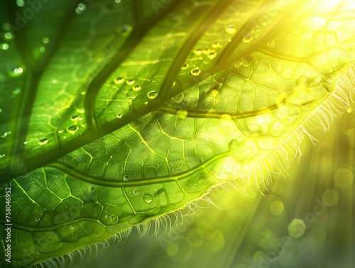 Photosynthesis process sunlight into oxygen