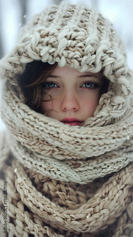 Plump knitted scarves