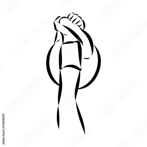 Kettlebell vector sketch icon isolated on background. Hand drawn Kettlebell icon.
