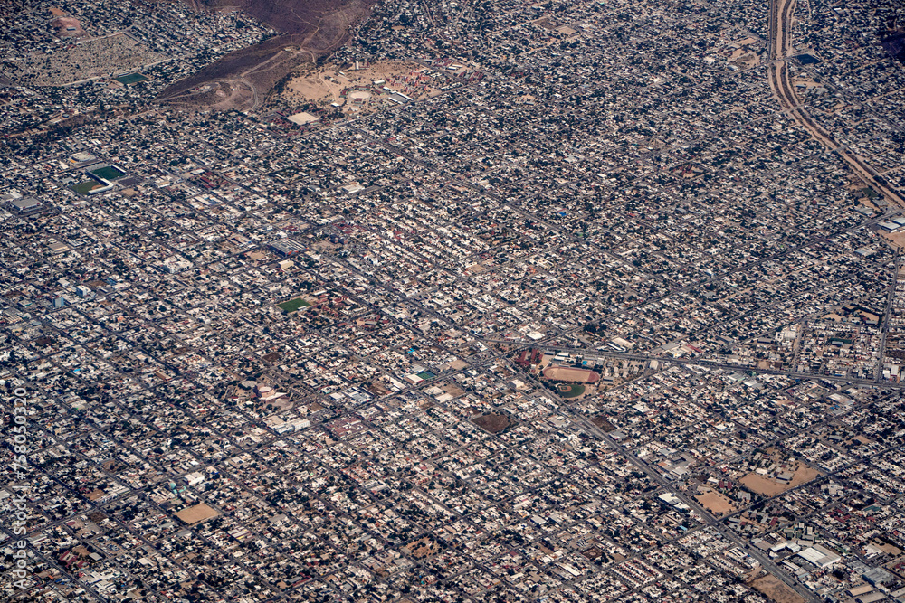 la paz baja california sur aerial view from aircraft - obrazy, fototapety, plakaty 