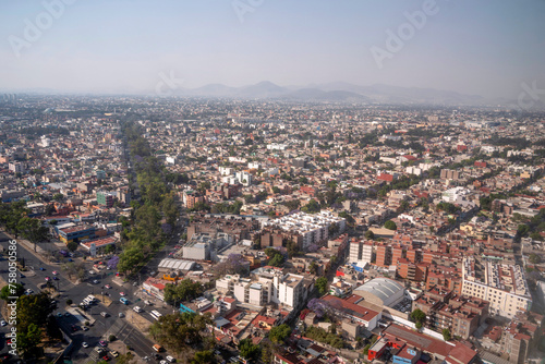 mexico city aerial view landscape from airplane © Izanbar photos