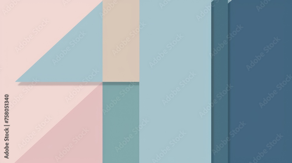 Abstract Background Featuring Pastel Geometric Shapes: Soft and Colorful Design