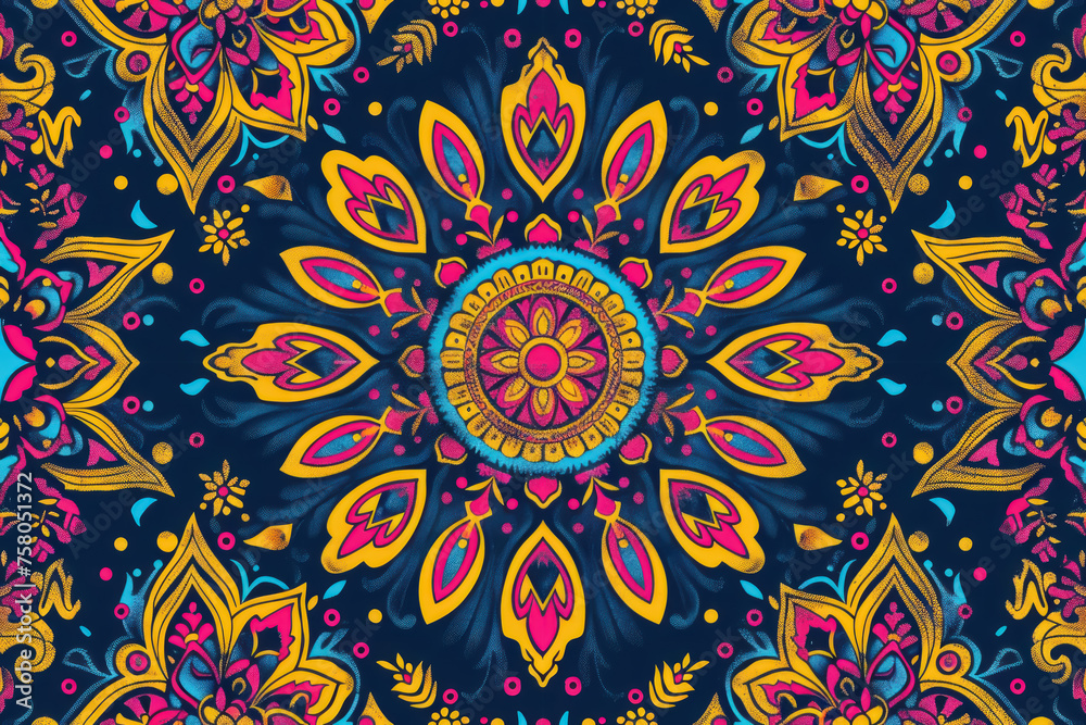 Boho Seamless Ibiza Style Pattern, Chic and casual ,seamless repeating pattern.