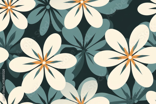 Geometric Flower Pattern  Artistic  symmetrical  seamless repeating pattern.