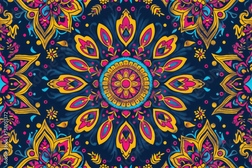 Boho Seamless Ibiza Style Pattern  Chic and casual  seamless repeating pattern.