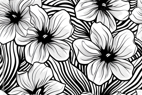 Liquid Style Coquette Decor Paper  Seamless line art  black on white  seamless repeating pattern.