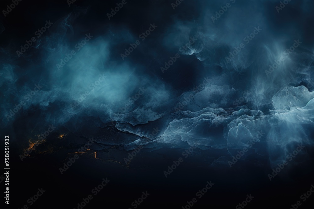 Dark blue abstract smooth with black vignette studio well used as a background, generative IA Dark blue abstract smooth with black vignette studio well used as a background, generative IA