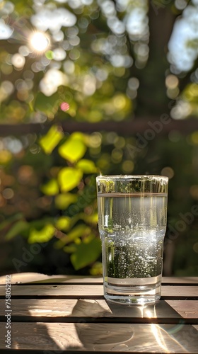 First sip of morning water refreshing start