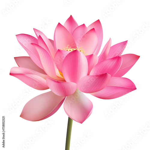 pink lotus flower isolated on transparent background Generative Ai