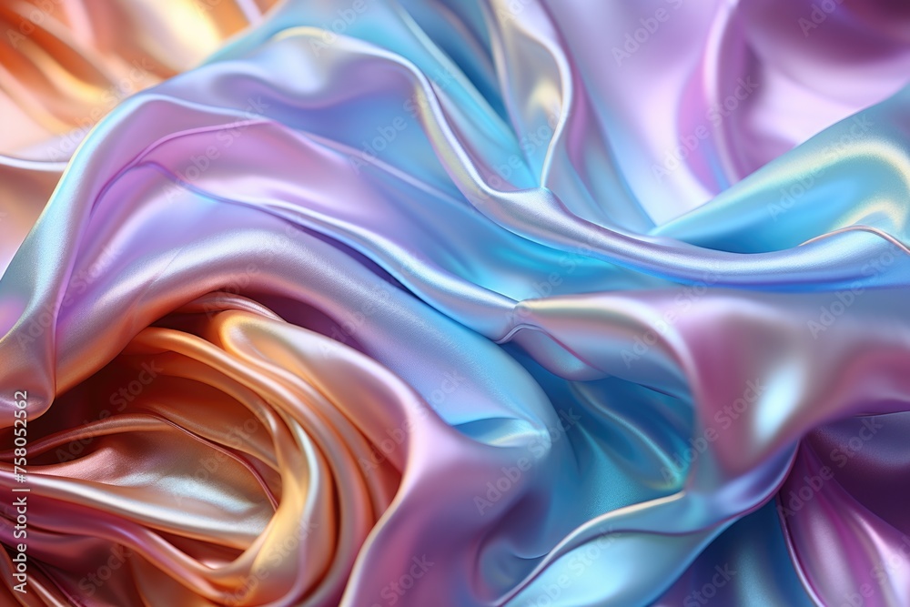 Fototapeta premium Colorful vibrant holographic pastel texture from the bottom of the sheet , generative IA