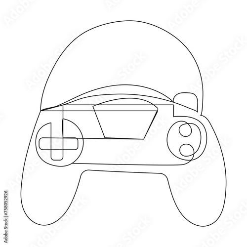 Game controller continuous one line drawing outline vector illustration
