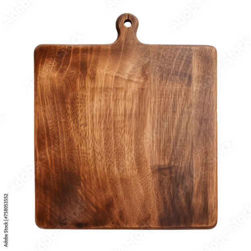 Wooden kitchen cutting board isolated with clipping path