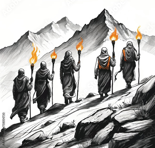 Vector Illustration Newroz Festival of Iranian and Kurdish People