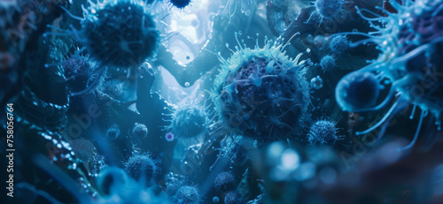 Close-up illustration of the virus
