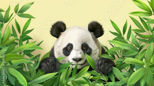 Greeting Card and Banner Design for Social Media or Educational Purposes of National Panda Day Background