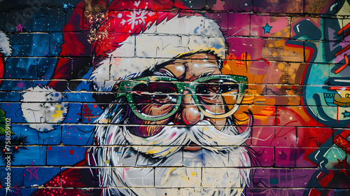 Christmas graffiti painting background