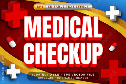 medical checkup 3d text effect and editable text effect