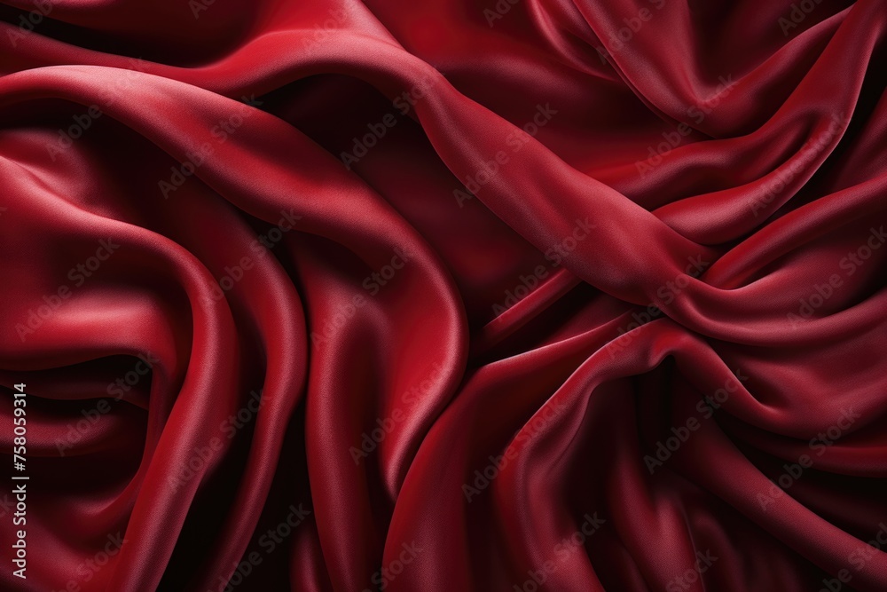 Red Velvet Fabric Texture Used as Background, generative IA Red Velvet Fabric Texture Used as Background, generative IA