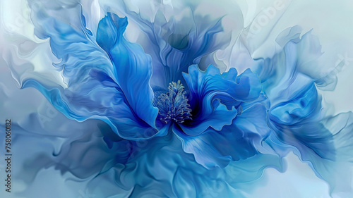 Illustration of blue flower