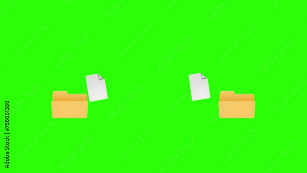 File transfer on green screen background. Motion graphics