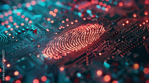 Close up of a circuit with finger print