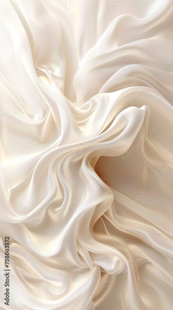 Fototapeta premium Creamy waves of fabric elegant with lower text space
