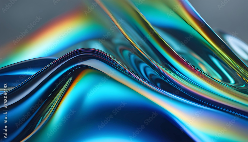 Abstract background from a rainbow flow of liquid metal on a gray background, wallpaper for design, refraction of colors and highlights, fantasy mysticism, Abstract background from a rainbow flow of liquid metal on a gray background, wallpaper for design, refraction of colors and highlights, fantasy mysticism,