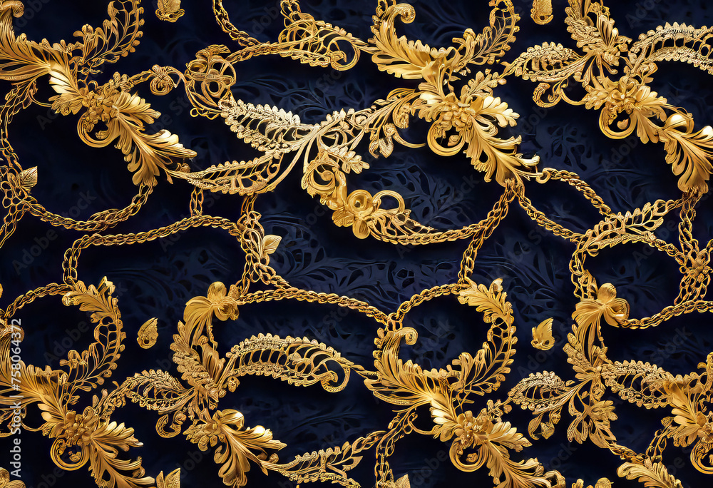 luxury gold lace design, gold chains seamless pattern, Abstract seamless vintage wealth pattern, luxury gold lace design, gold chains seamless pattern, Abstract seamless vintage wealth pattern,