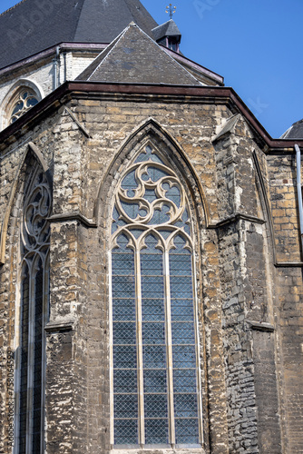 Saint James Church with 12th century Romanesque towers and Gothic spire, Ghent, Belgium