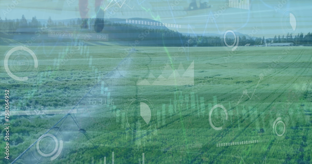 Obraz premium This image is showing statistics and financial data processing over a transparent background