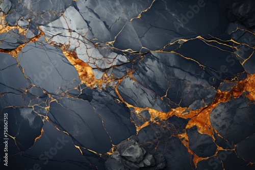 Natural black marble texture for luxurious skin paper wallpaper for design art, generative IA
