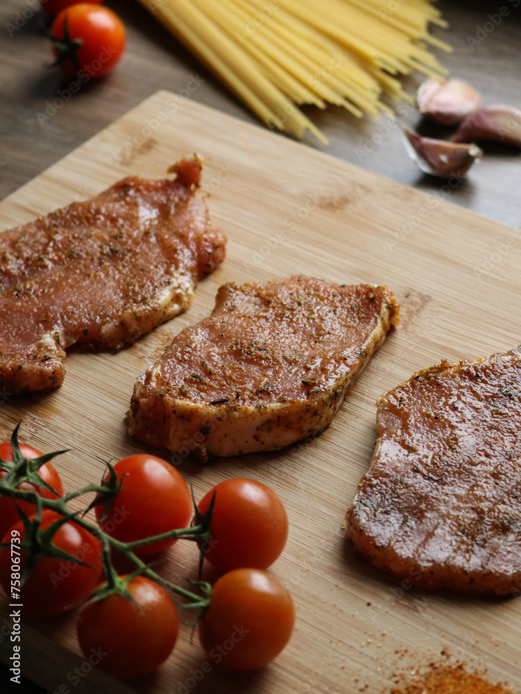 grilled beef steak with vegetables