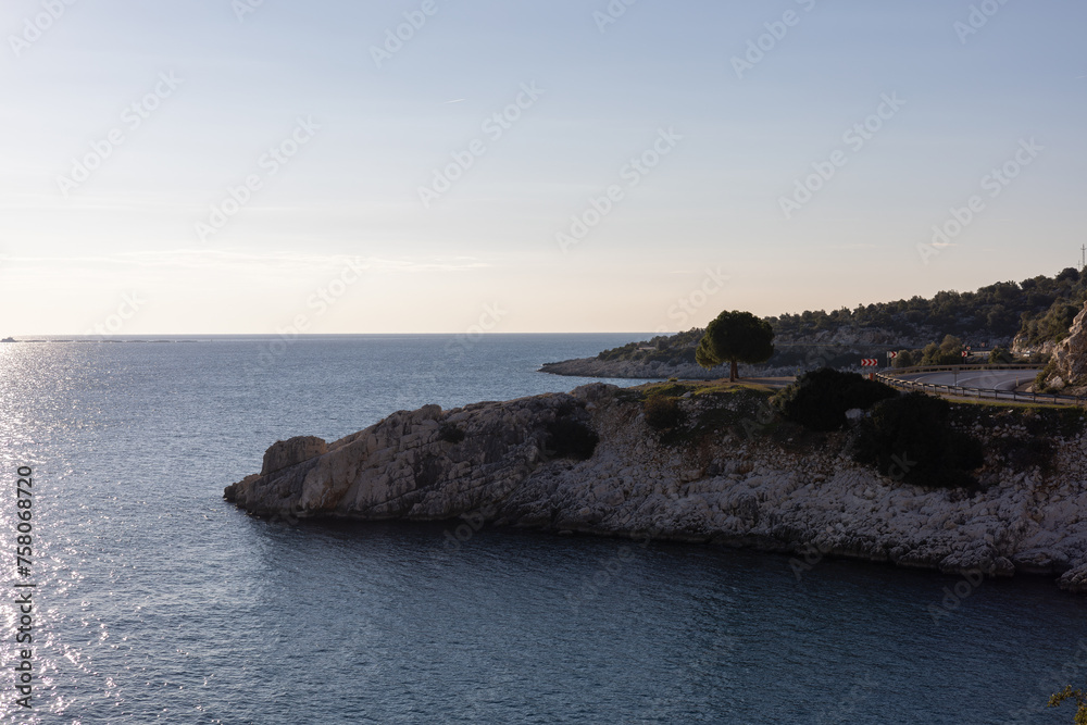 Coastal road along the Mediterranean sea
