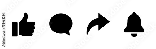 Like, comment, share and subscribe icons
